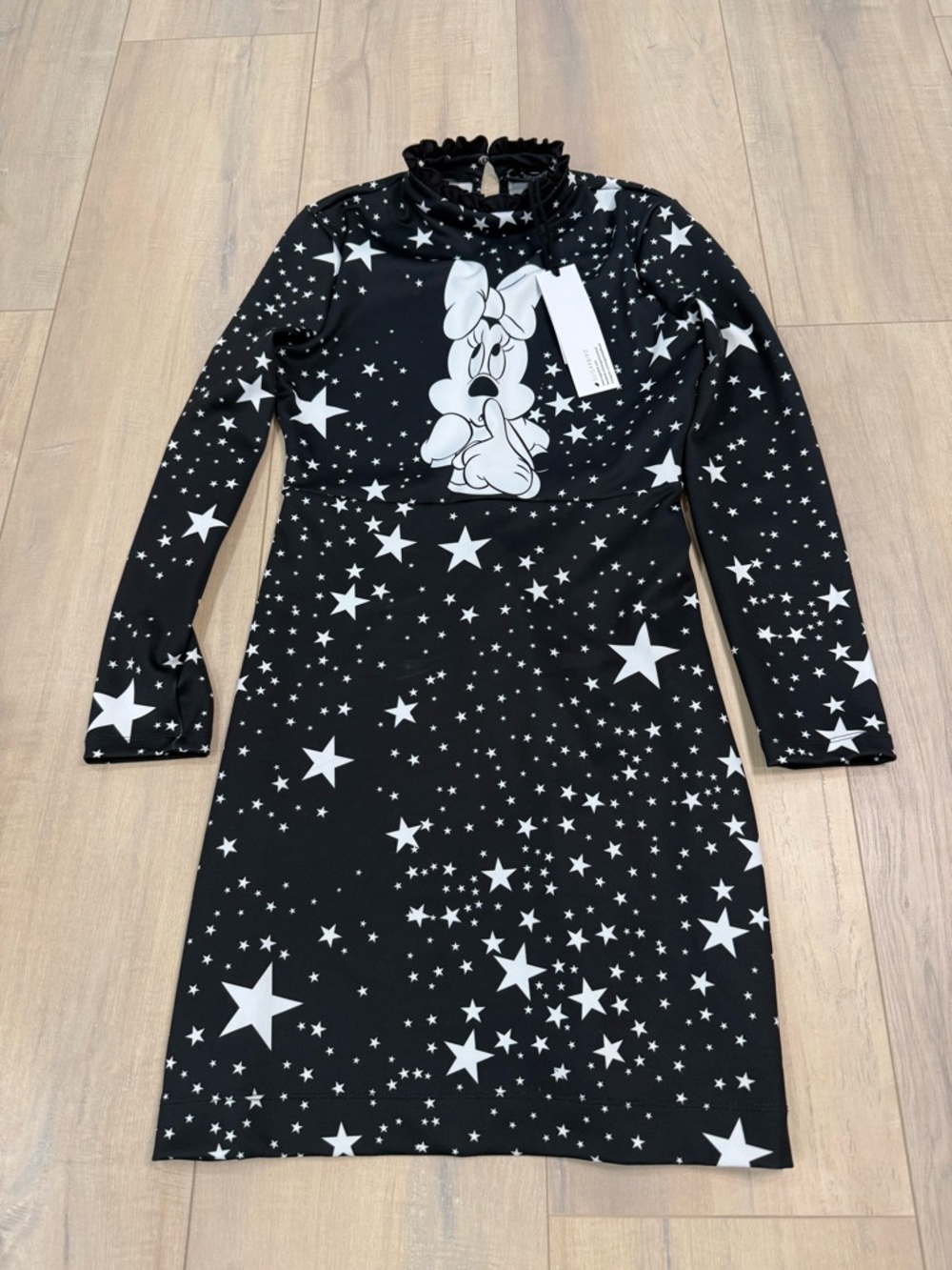 Sugarbird/Disney Black and White Minnie Star Print Midi Dress